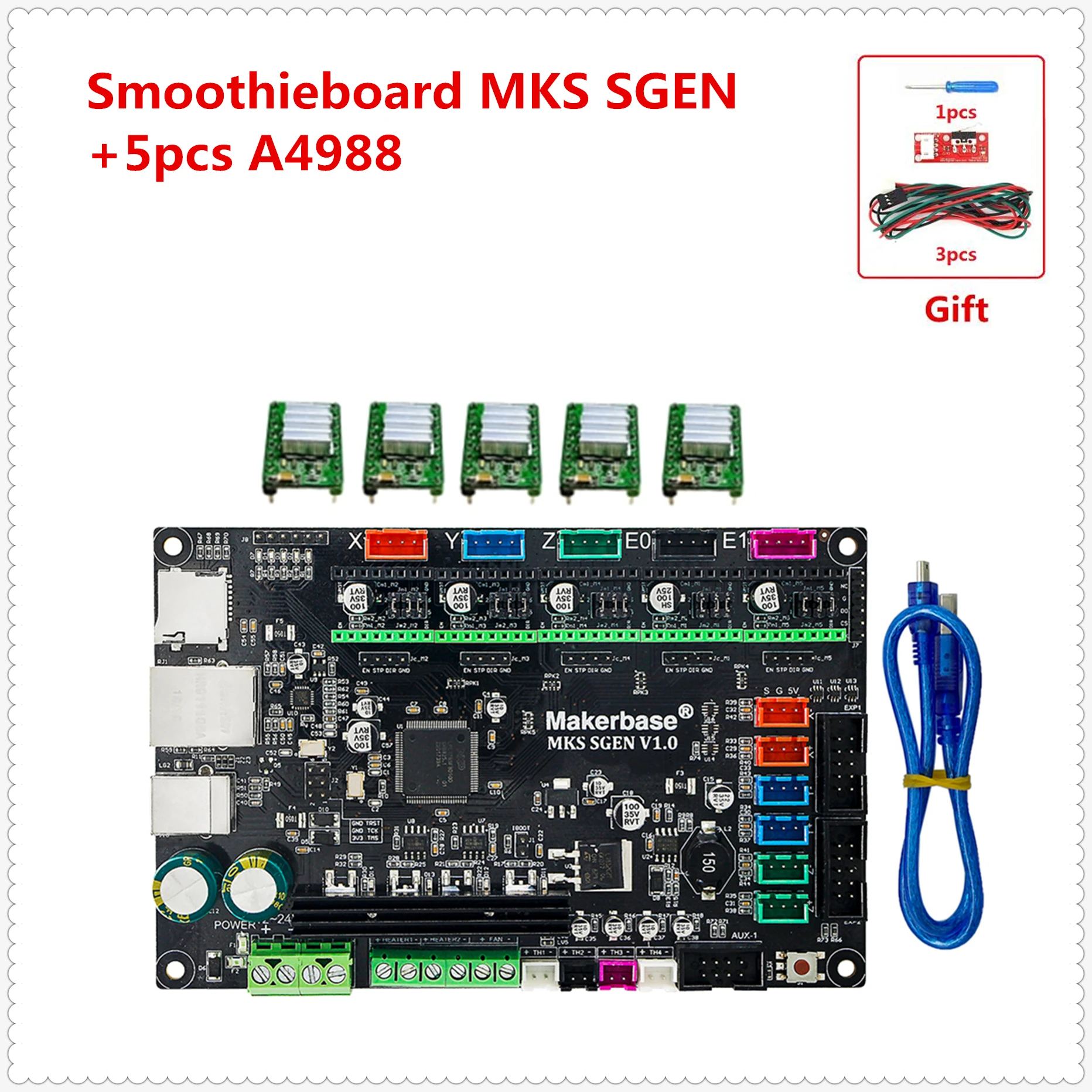 3d принтер Запасные доска MKS сгэн Smoothieboard поддержка TMC2208 TMC2100 LV8729 DRV8825 A4988 tb6600 lv8727