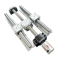 sbr20 400450mm linear guideway rail setsfu1605 ball screw rm1605bkbf12nut housingcouplers for routermilling machine
