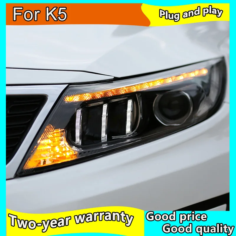 

Car Styling For Kia K5Headlights 2014-2015 New Optima LED Headlight LED DRL Bi Xenon Lens High Beam Parking Fog Lamp
