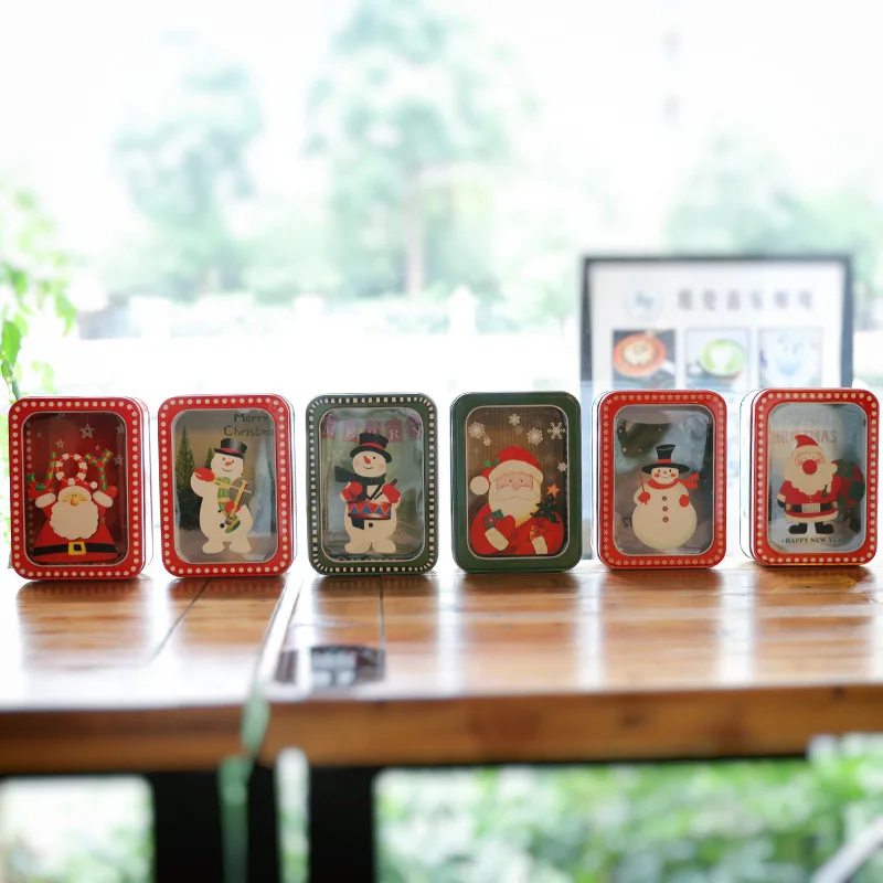 Exquisite Christmas Gift Box Open Window Transparent Rectangular Tin Biscuit Baking Packaging | Дом и сад