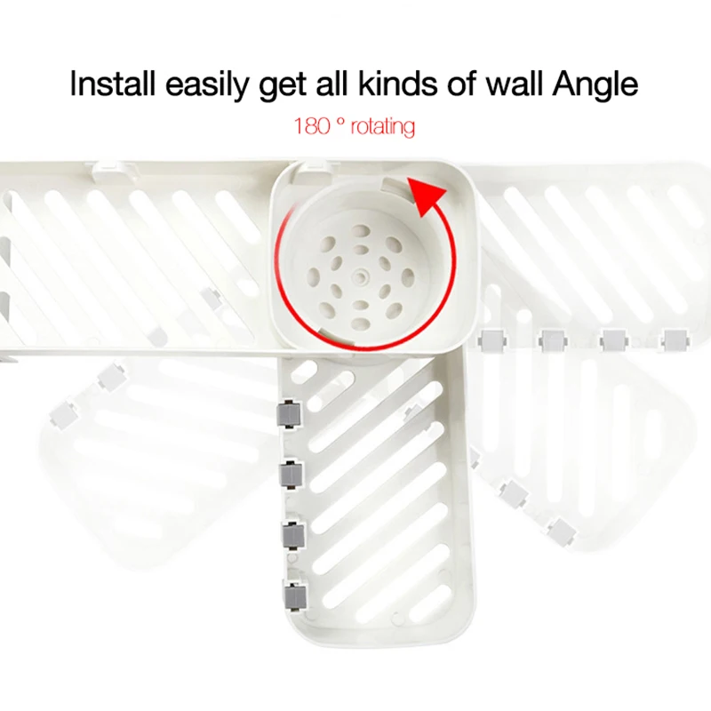 

Bathroom shelf Punch-free Wall-mounted storage rack for toilet, bathroom, rotating storage rack with hook, bathroom accessories