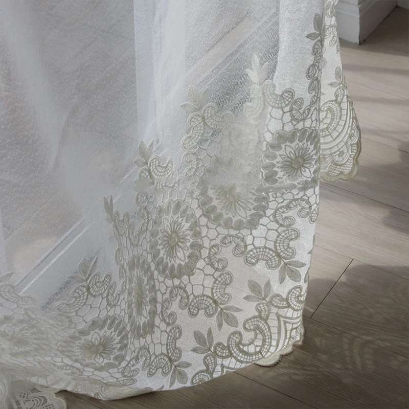 

White Curtain Window Tulle Sheer For Living Room Bedroom The Kitchen Finished Window treatment Decorations Panel