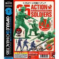 capsule q characters green soldiers gashapon toys scale 135 joints movable action figure model ornaments toys