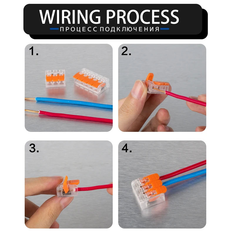 Миниатюрный компактный Штекерный клеммный блок в коробке 30/64/75 шт. оранжевый