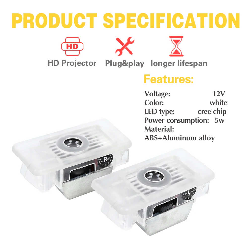 2X LED 3D автомобильный логотип проектор Призрак тенсветильник свет для BMW G20 G28 2019 2020