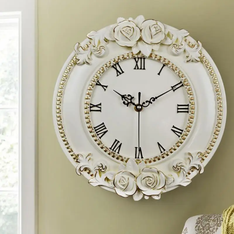 Часы настенные в европейском стиле с изображением розы домашний декор для