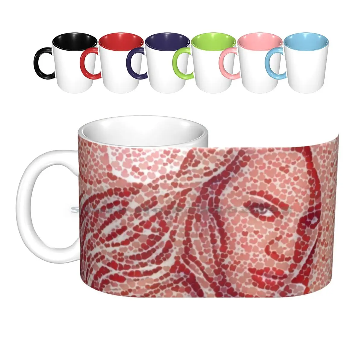 Николь Энистон художественная иллюстрация любовь сердца стильные керамические