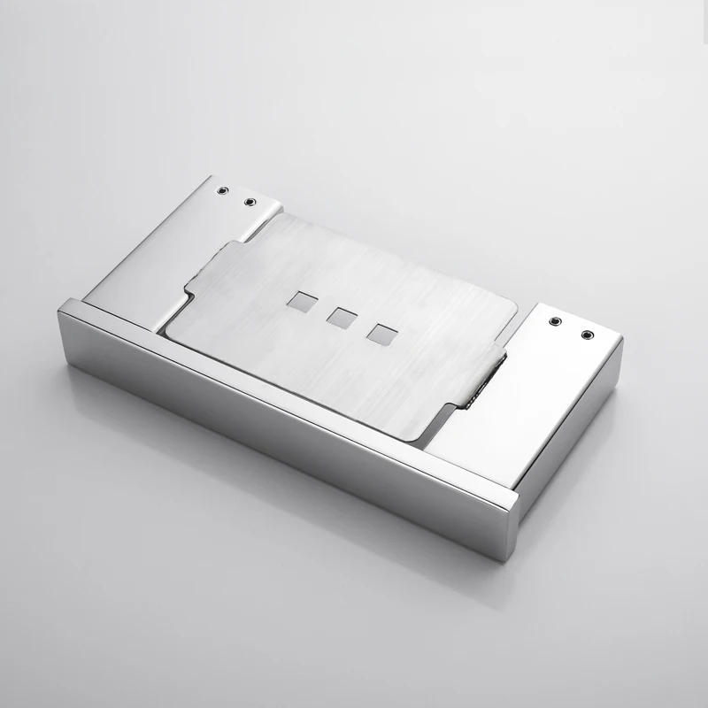 Бесплатная доставка квадратная Хромированная мыльница из нержавеющей стали