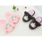 Тапочки Melodying Kuromies, Симпатичные плюшевые туфли в коричном цвете, домашние Женские повседневные удобные теплые туфли на плоской подошве для девочек и женщин