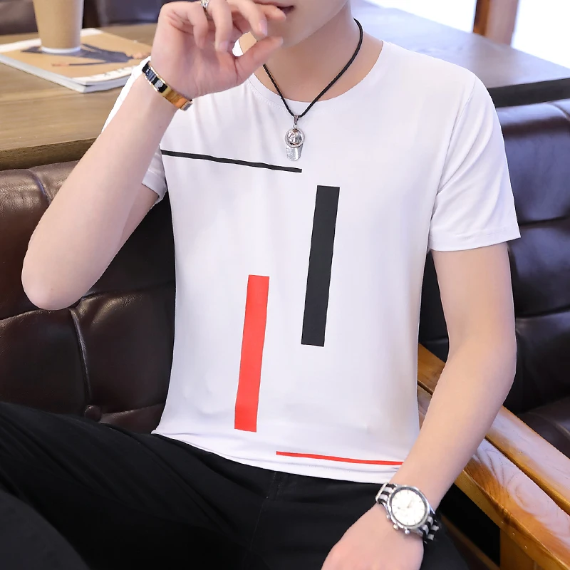 

Nice Pop Men T Shirt VogueShort Sleeve Men Basic Tops Tees Stretch T Shirt For Men Clothing Chemise Homme