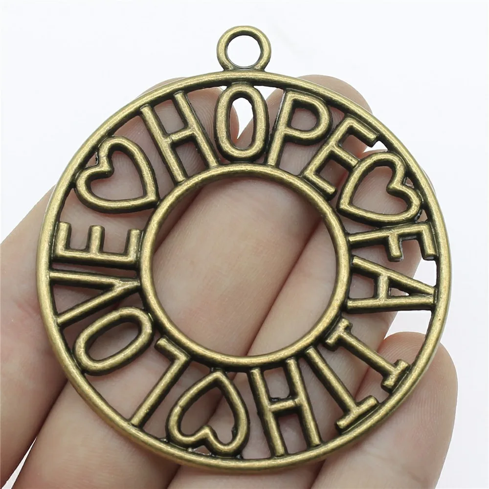 1 шт. кулон с надписью Love Hope большой круглый Faith подвески для изготовления