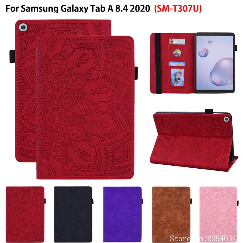 

Funda For Samsung Galaxy Tab A 8.4 2020 Case SM-T307U T307 Cover Tablet Embossed Silicone PU Leather Stand Shell Capa Coque