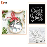 animal christmas penguin clear stamps and dies sets for diy scrapbooking album crafts paper cards embossing stencils 2021 new