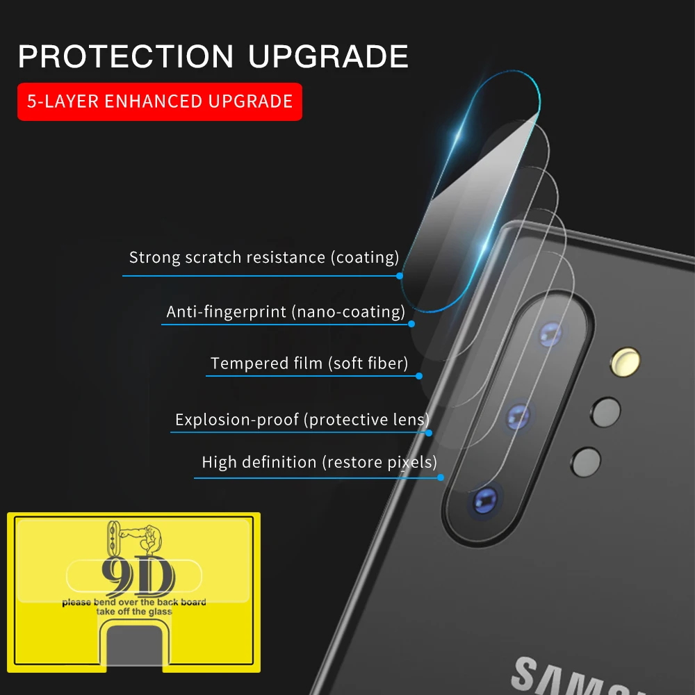 Закаленное стекло для samsung Galaxy Note 10 Защитная пленка объектива 8 9 Pro S8 S9 S10 Plus 9D