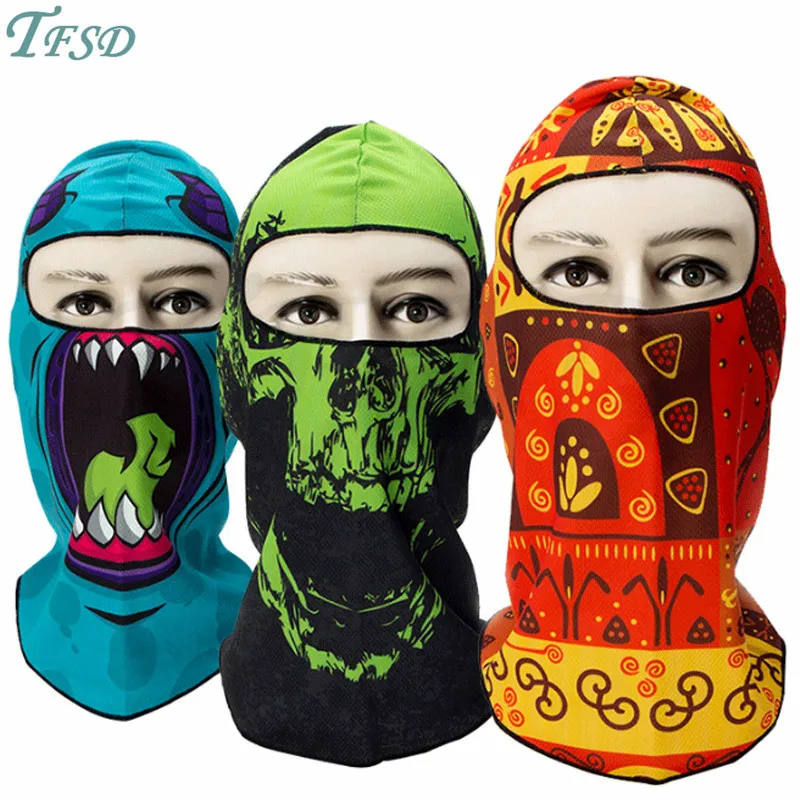 Мотоциклетная маска для лица Лыжная с черепом полумаска Хэллоуина призрачный