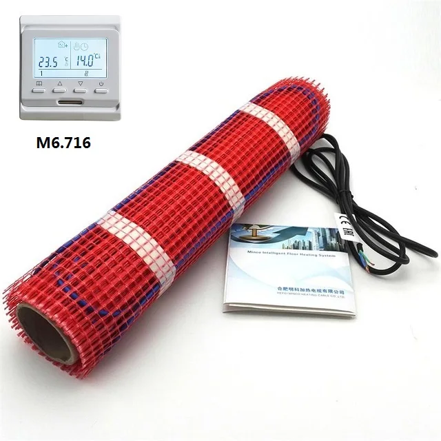 MINCO HEAT 5~ 15m2 Двойной Проводник напольный нагревательный коврик наборы под плитку теплый пол - Цвет: with M6