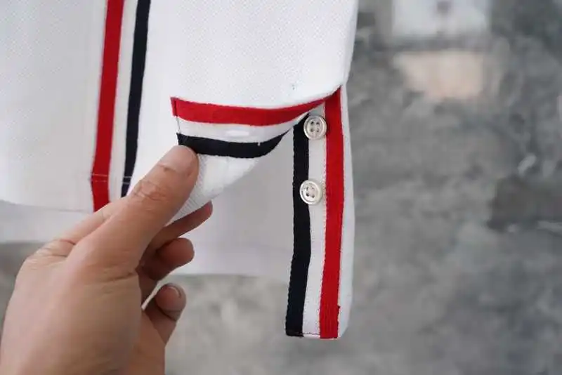 

TB BROWNE New Fashion Brand T-shirt O-Neck Collar Striped Short-sleeved T-shirt Men Women Cotton Spring Summer Clothing