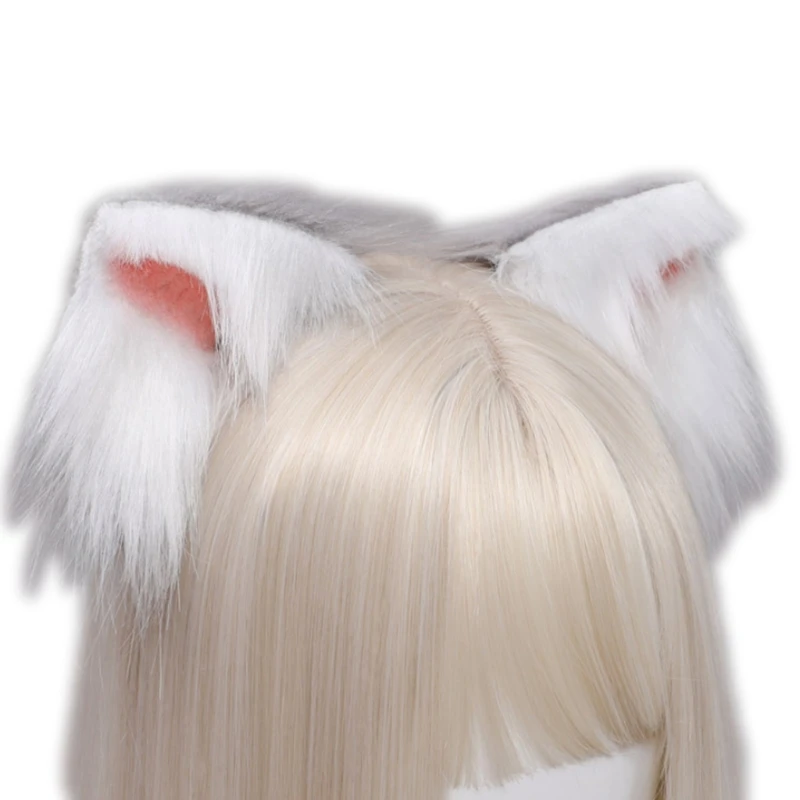 Прекрасный из искусственного меха котенок уши в стиле "Лолита" Заколки для волос для костюмированной вечеринки по японскому аниме Косплэй п...