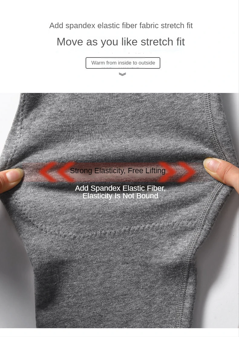 Winter Warm Velvet Long Pants Front Open Separation Men's Underwear Plus Velvet Tight Comfortable Pajamas Cold-proof Sex Legging