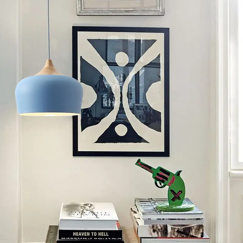 Минималистичный подвесной светильник s E27 алюминиевый абажур Декор светильники