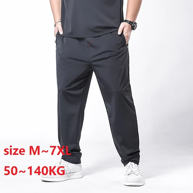 

Streetwear Plus Size 7XL 140KG Men Summer Casual Trousers Mens Cargo Pants Quick Dry Trousers Male Breathable Trousers
