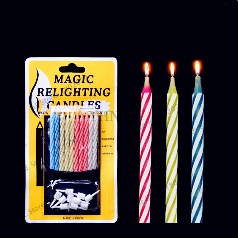 10 шт./упак. день рождения не может выдувать Волшебные свечи праздничные