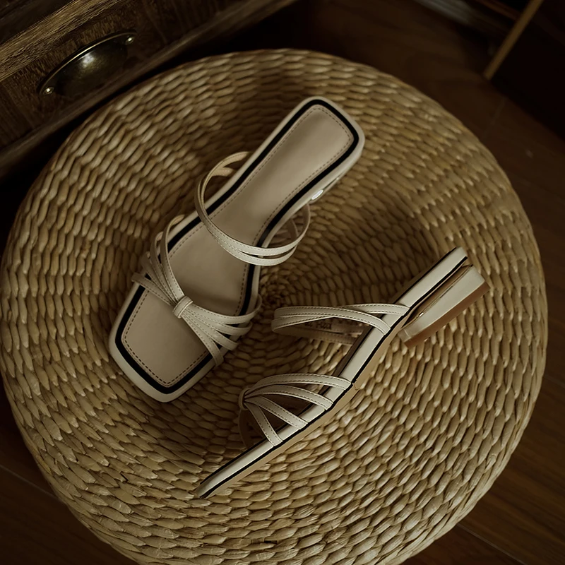 Сандалии Krazing pot simper женские на низком каблуке стильные однотонные босоножки из