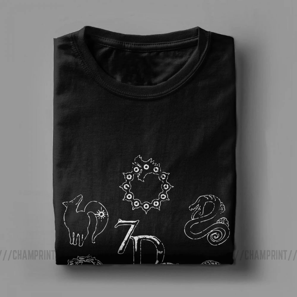 Футболка мужская с принтом семи смертных грехов винтажная тенниска из чистого