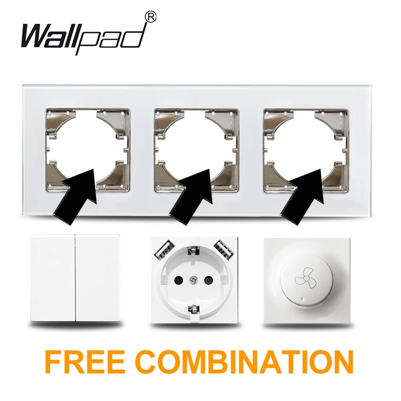 ЕС USB розетка с когтями Wallpad белый Стекло Панель светодиодный индикатор штепсель