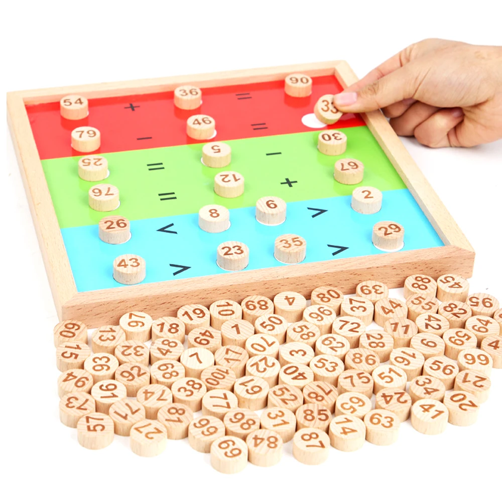 

Wooden 1-100 Number Cognitive Game Children's Mathematical Addition Subtraction Multiplication And Division Toys Education Toys