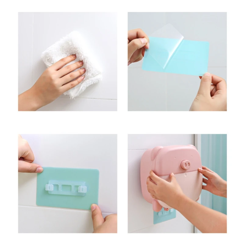 

New Wall Mounted Plastic Waterproof Toilet Roll Paper Box Holder Bathroom Tool Cartoon Pig Toilet Tissue Box