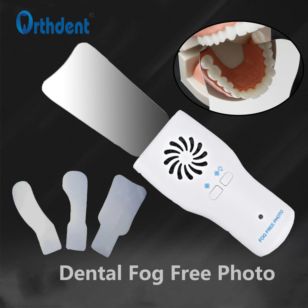 Dental Fog Free Photo Mirror With LED Light High Hardness Stainless Steel Oral Photography Defog Reflector Dentistry Tools