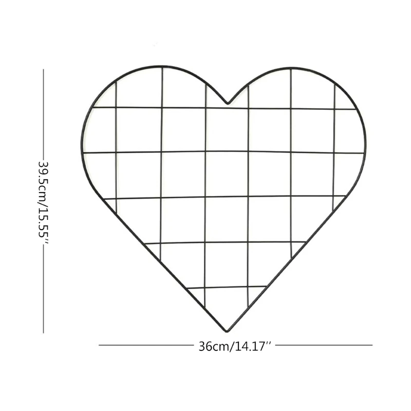 

4pcs Nordic Heart Mesh Grid DIY Wall Photo Postcards Art Display Organizer Pictures Rack Frame Holder Wholesales