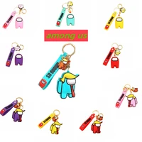 2021new anime game amon us keychain trust no one amon us toy key chains silica gel doll bag key chains pendant car keys decor