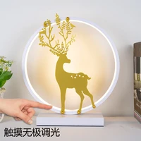 living room bedroom bedside creative deer nordic pastoral touch dimming simple table lamp