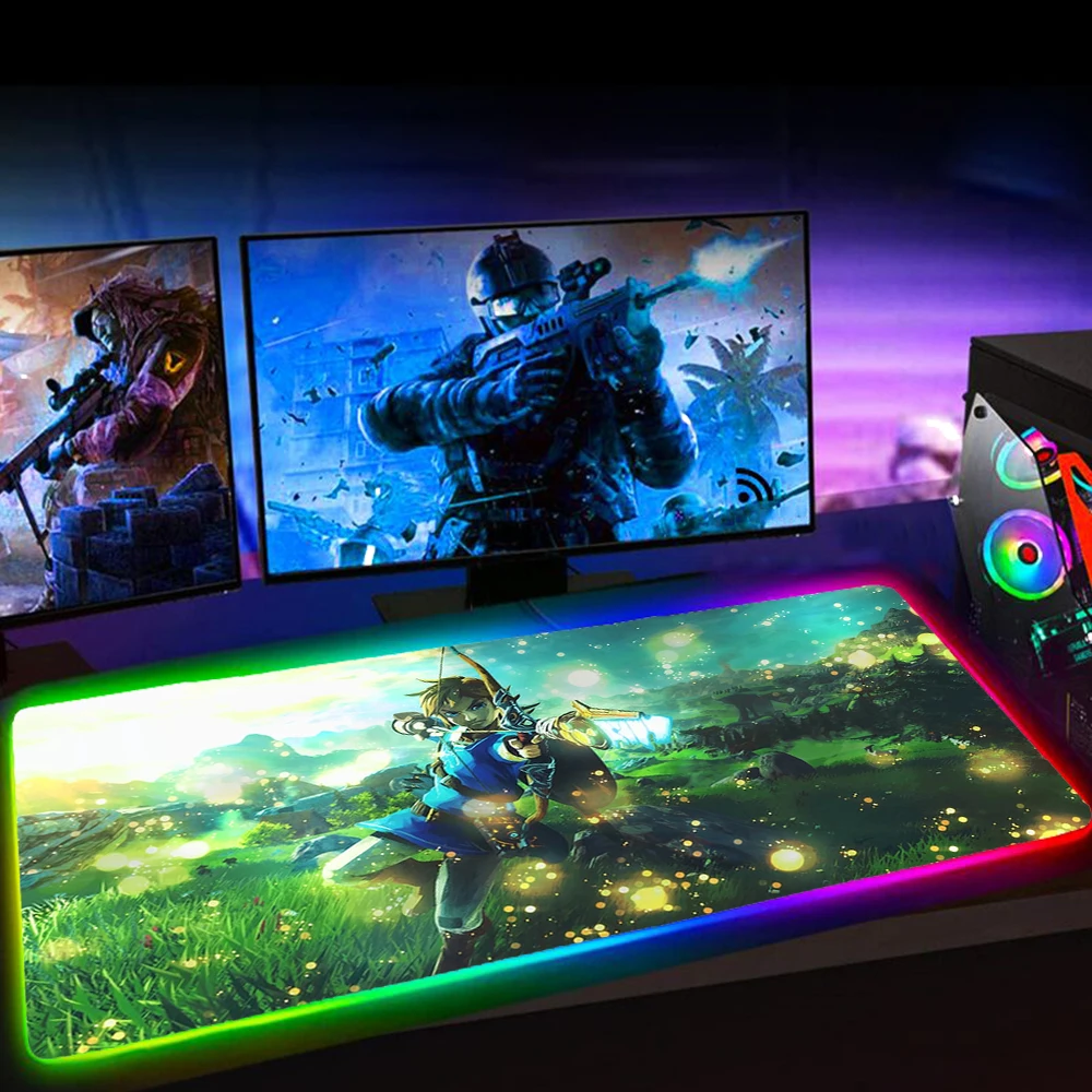 rgb led xxl mousepad zelda mause pad gaming accessiores mouse pad 35x60cm keyboard mat 90x40 podkladka pod mysz tapis de souris free global shipping