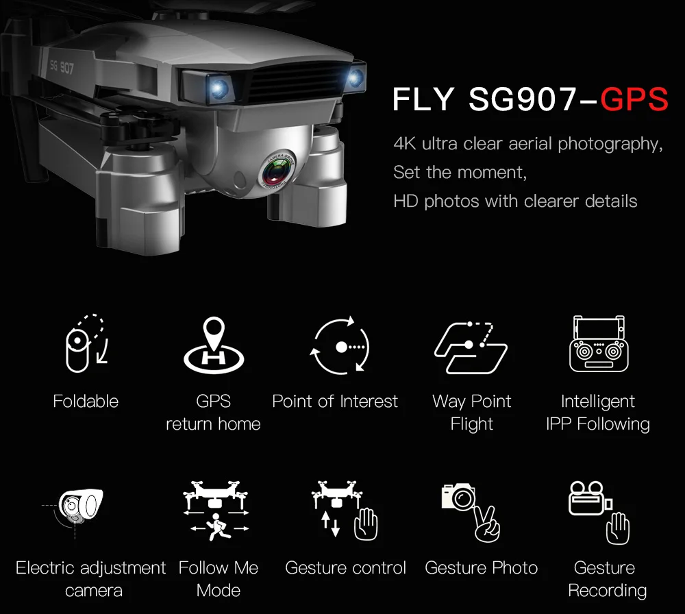 LAUMOX SG907 gps Дрон с камерой 4K HD широкоугольный 5G wifi FPV RC Дрон Квадрокоптер складной Профессиональный Дрон режим следования за мной