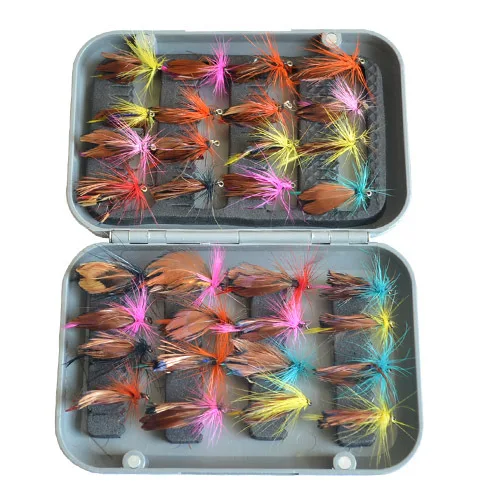 

Double Sided Fishing Box Set 32 PCs Lure Fly Igh Strength Fishing Tackle Box Pesca Cajas De Almacenamiento Fishing Accessories