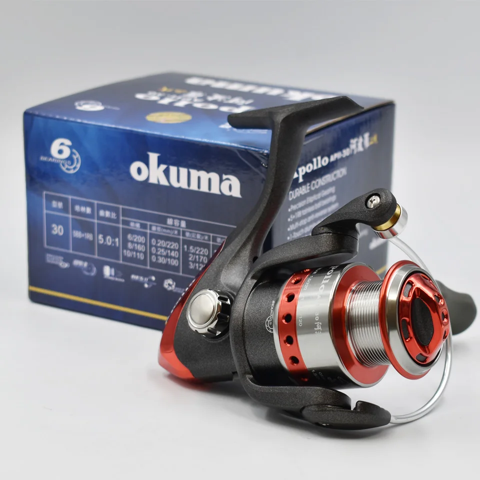 Рыболовная спиннинговая катушка OKUMA APOLLO 5 + 1BB 0: 1/4.5:1 передаточное соотношение кг-16
