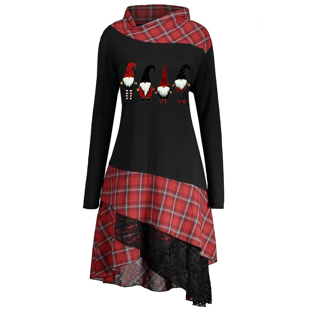 Свободная блузка с изображением страуса Женская Асимметричная водолазка