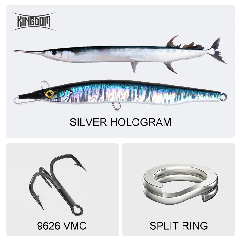 Kingdom Needle Vibrating Sinking Pencil Fishing Lures 100mm 13g 135mm 32g Two Swimming Action Swing Hard Baits Wobblers For Bass