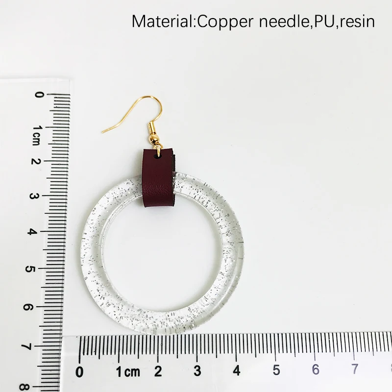 Женские акриловые серьги Cpop блестящие с кожаным ремешком|Серьги-подвески| |