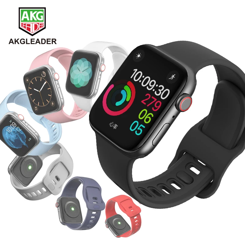 Ремешок силиконовый для Apple Watch Band 38/42 мм iWatch 4 5 44 40 спортивный браслет 3 2