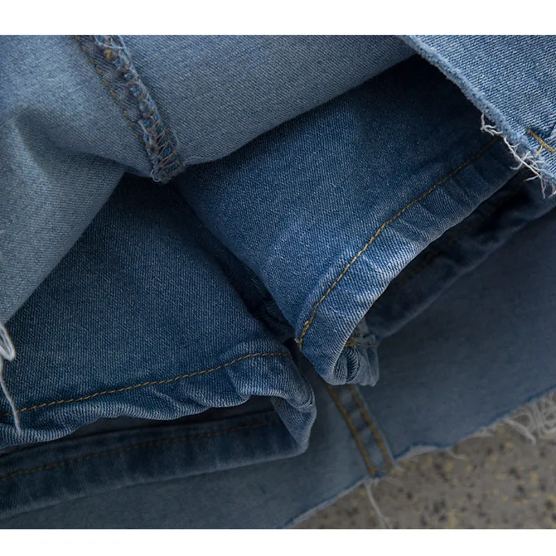 

Nkandby Plus Size Denim Skirt Shorts Women 2021 Summer A-line Vintage Single Breasted High Waist Ripped Skirts Female Oversize