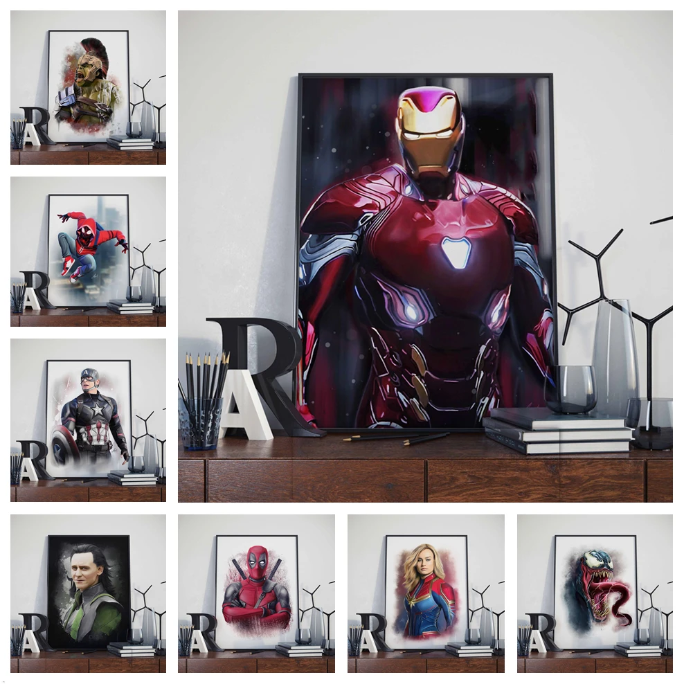 Настенная картина Железный человек Человек-паук | Дом и сад