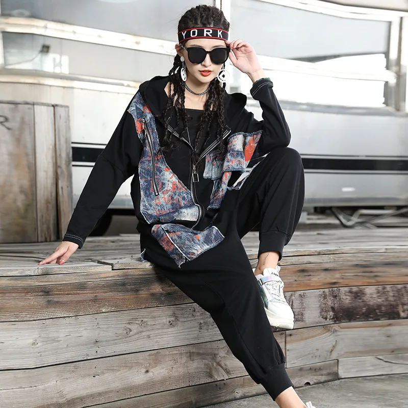 

Chic Fashion Two Piece Set Women Loungewear Tracksuit Korean Loose Hoodies Jackets Streetwear Ladies Harem Pants Vetements Femme