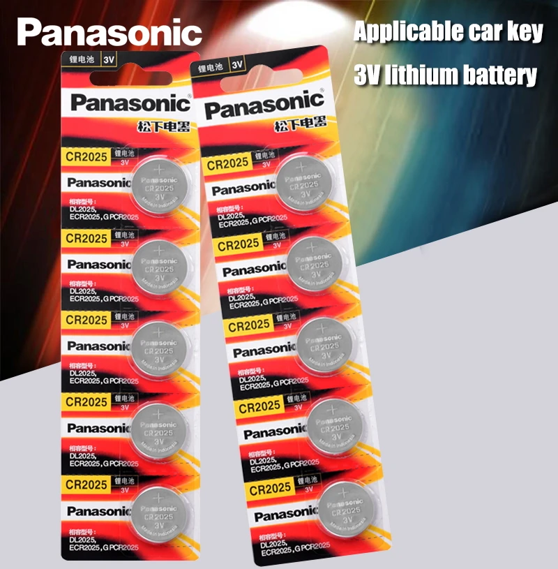 Panasonic оригинальный cr2025 аккумуляторы таблеточного типа 10 шт./лот cr 2025 3V литиевая