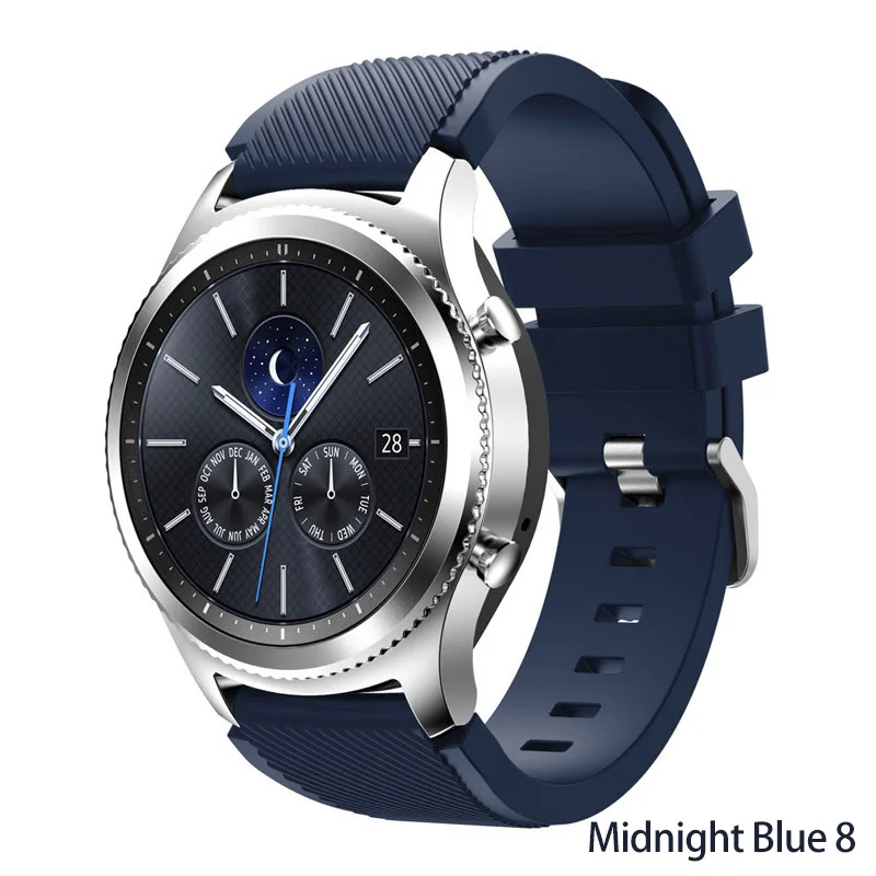 Midnight Blue 8 Ремешок для samsung gear S3 Frontier Galaxy watch 46 мм Активные мужские ремешки 22 мм силиконовый браслет ремешок для часов huawei watch gt 2 - Цвет ремешка: Midnight Blue 8