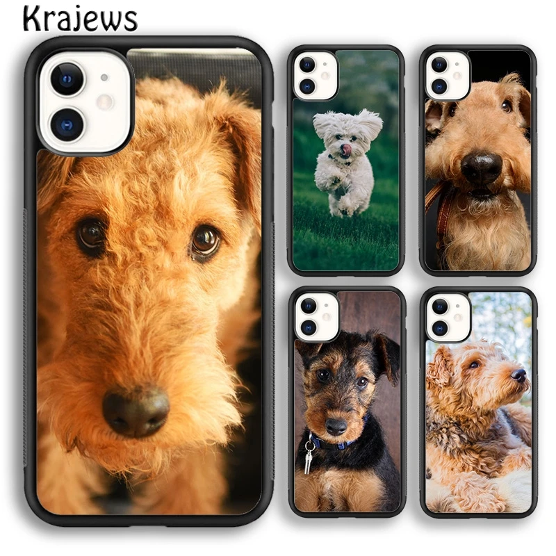 Мягкий чехол для телефона krajew Airedale Terrier Dog iPhone 5 SE 6s 7 8 plus X XR XS 11 12 pro max Samsung Galaxy S8 S9