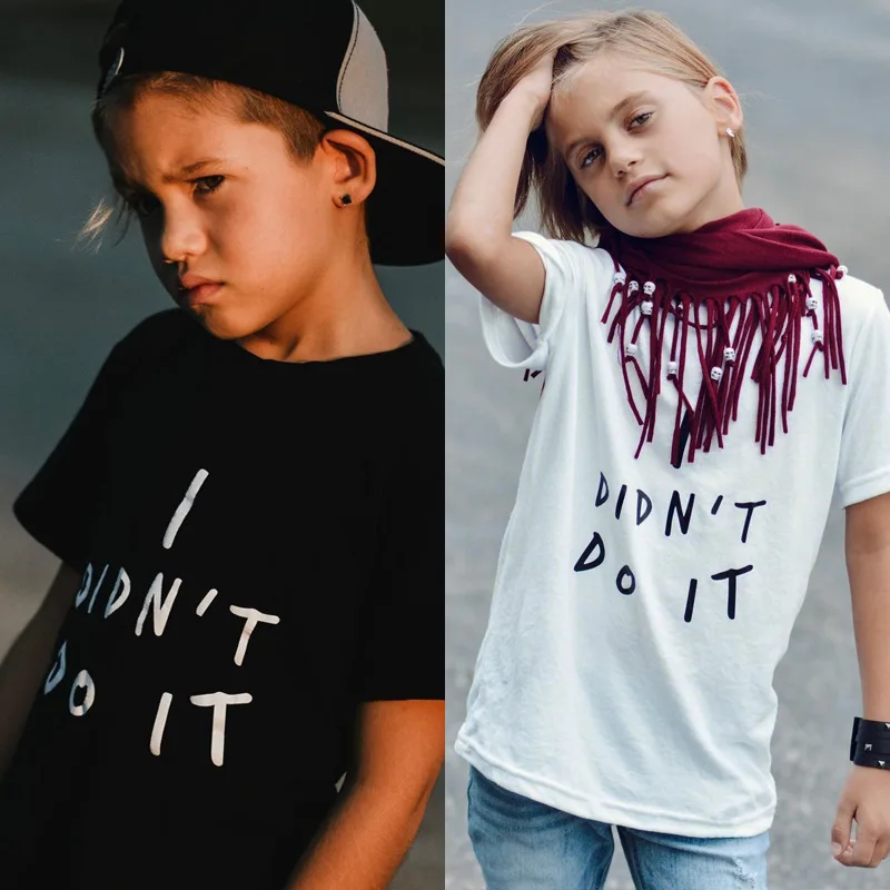 Модные футболки для девочек от 1 до 8 лет топы с короткими рукавами и буквенным